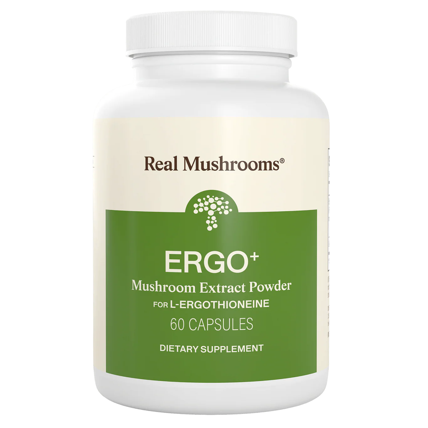 Real Mushrooms Ergo+ — L-Ergothioneine Mushroom Capsules|60 Count