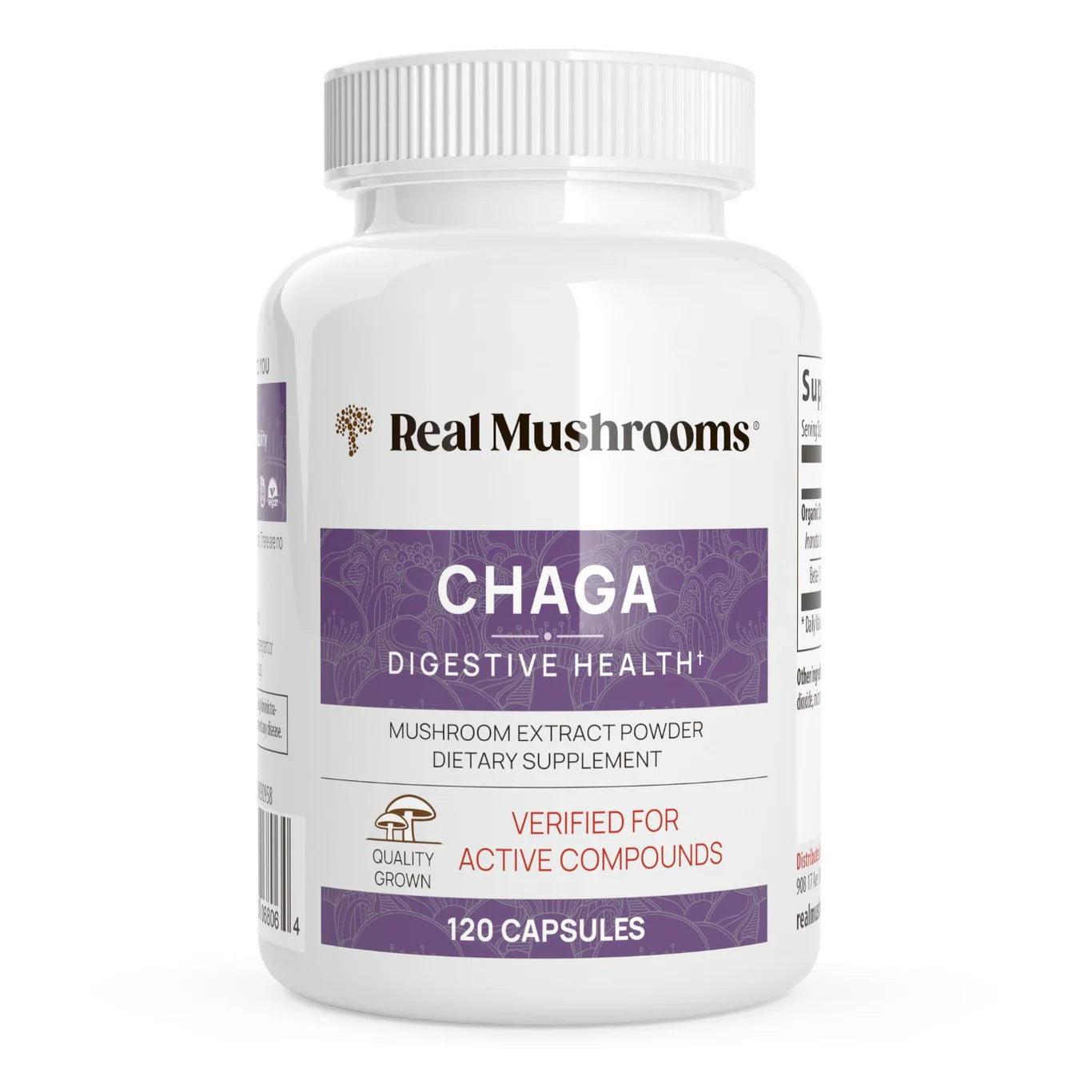 Real Mushrooms — Chaga 120 & 300 Capsule Bottles