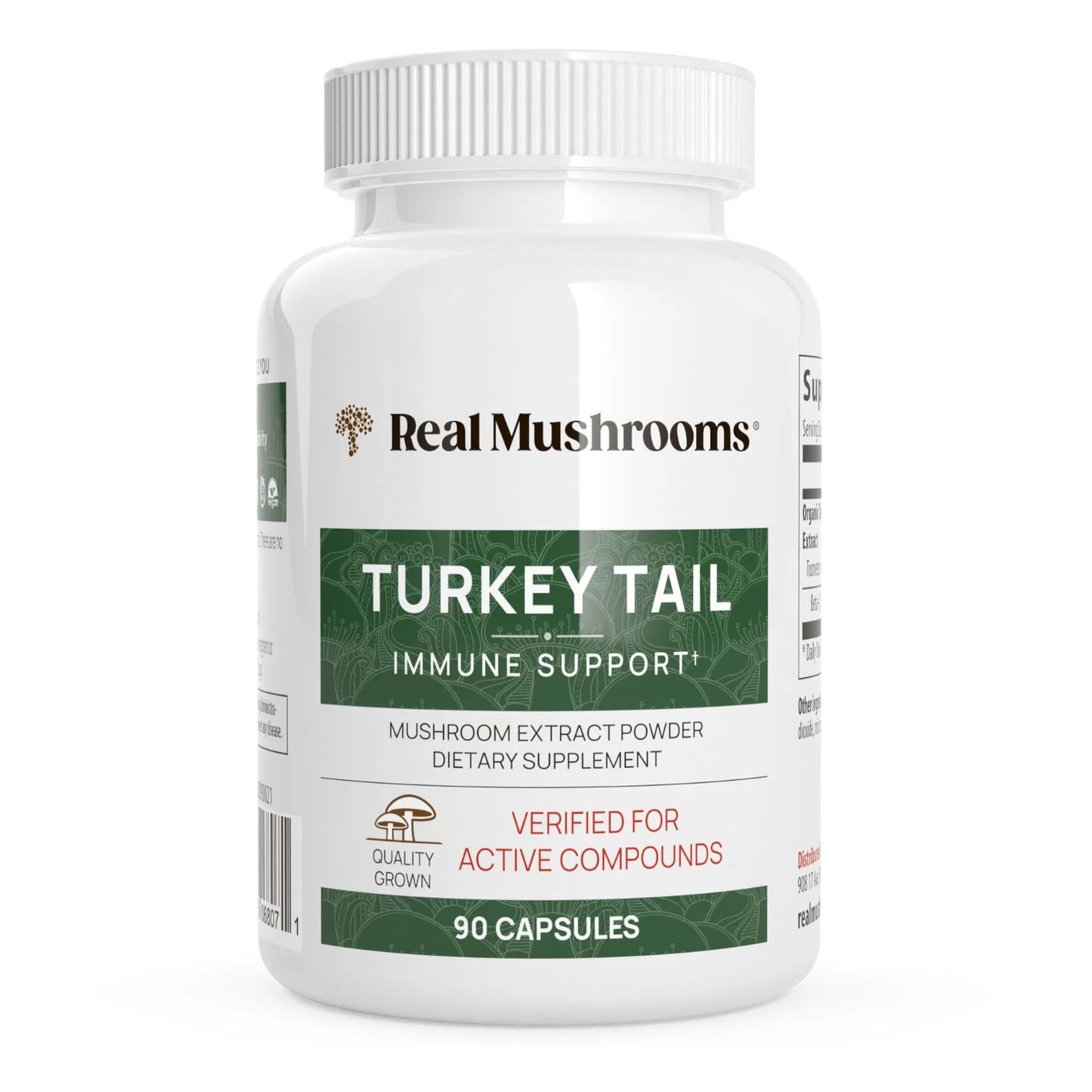 Real Mushrooms Turkey Tail - 90 & 200 Capsule Bottles