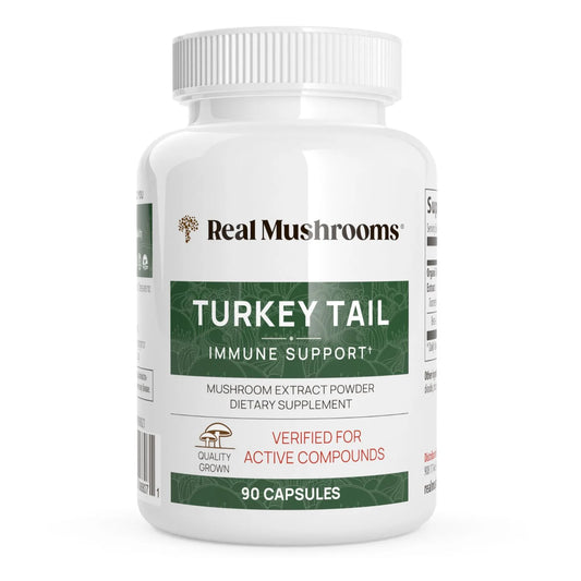 Real Mushrooms Turkey Tail - 90 & 200 Capsule Bottles