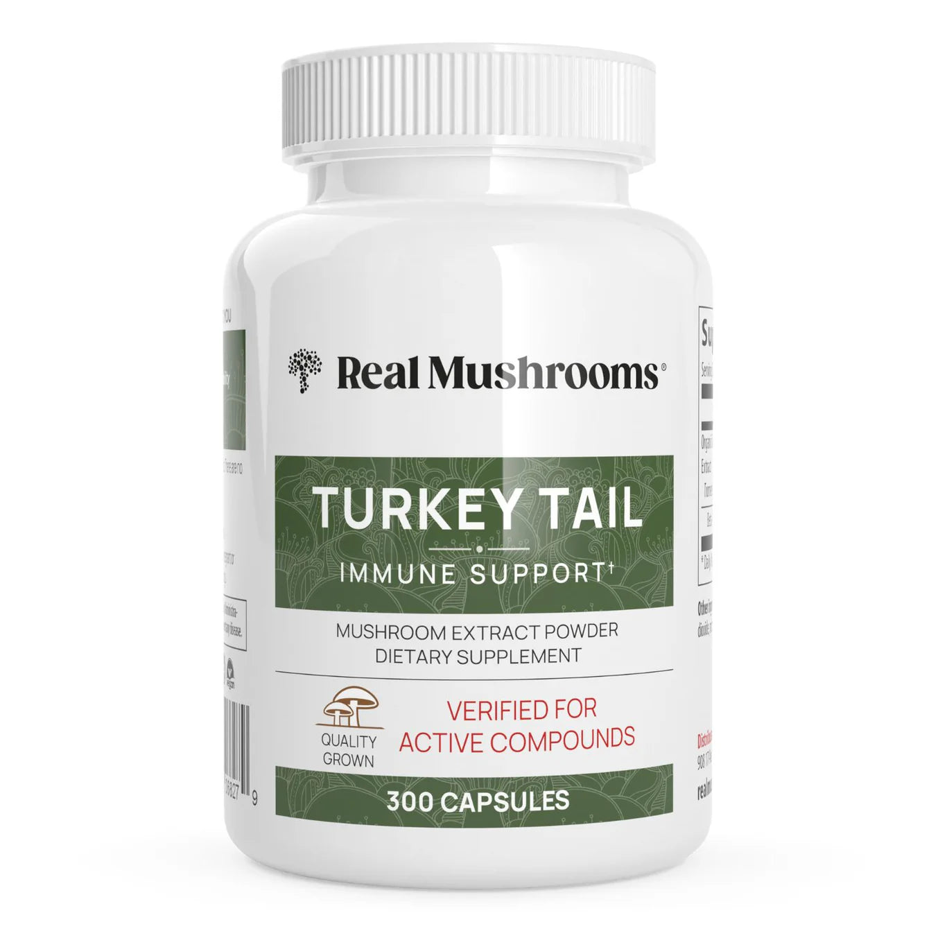 Real Mushrooms Turkey Tail - 90 & 200 Capsule Bottles