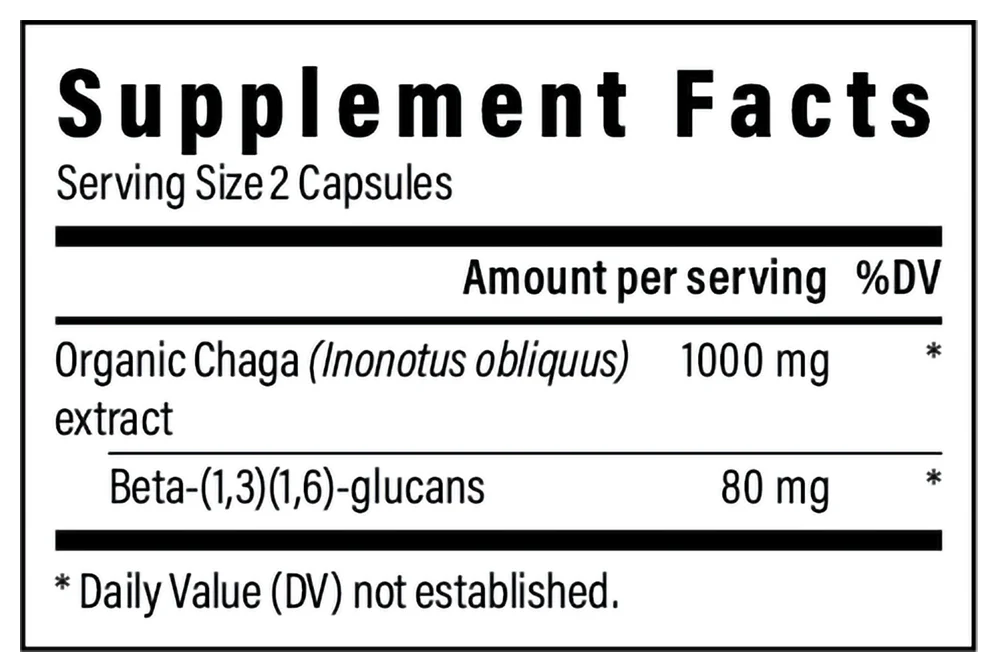 Real Mushrooms — Chaga 120 & 300 Capsule Bottles