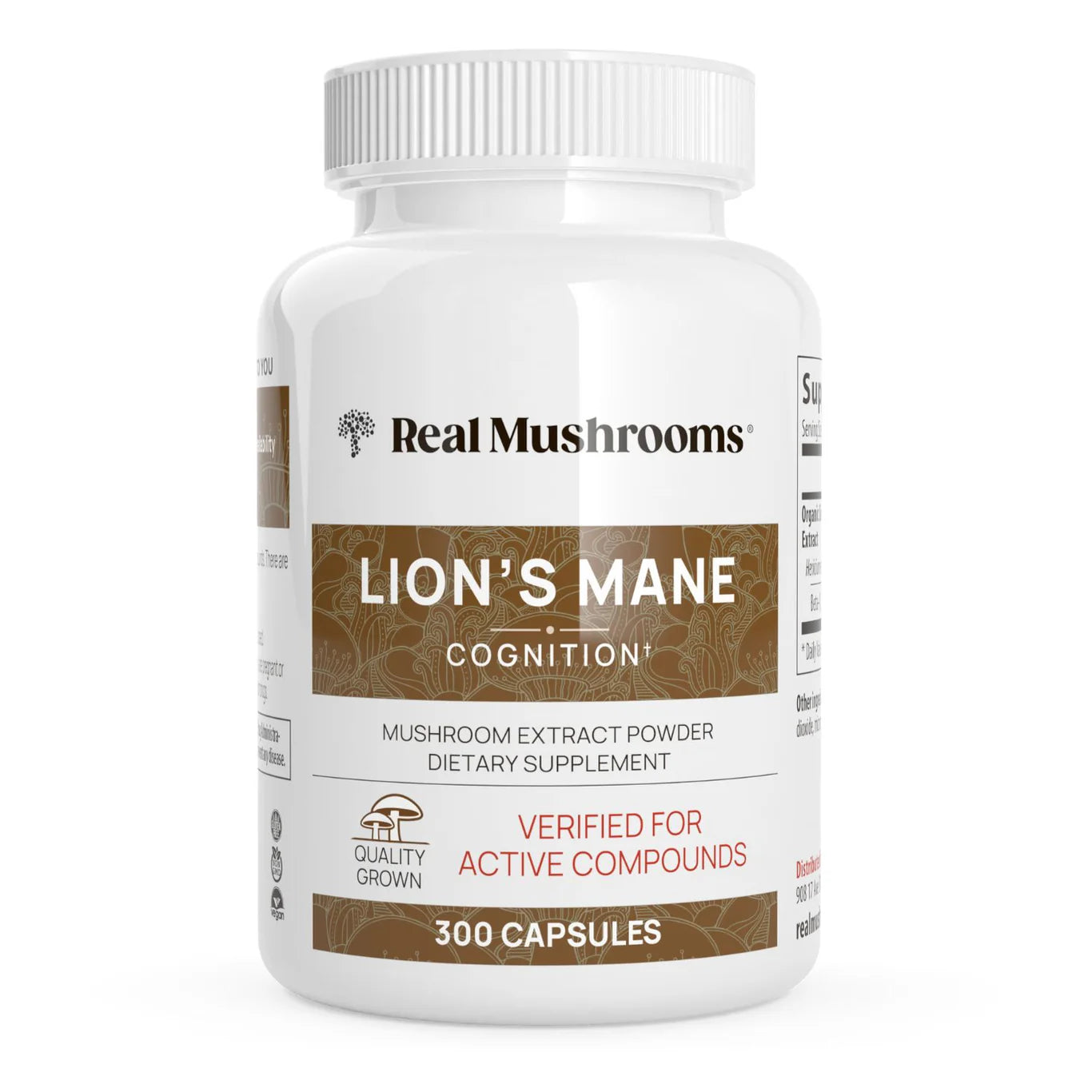 Real Mushrooms — Lion’s Mane 120 & 300 Capsule Bottles